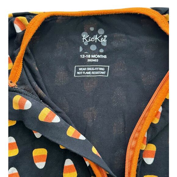 KicKee Pants Candy Corn Footie Zipper 12-18m - Picture 2 of 4